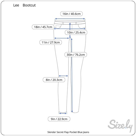 Lee Women's Slender Secret Flap Pocket Bootcut Blue Jeans Size 14 - Picture 6 of 6